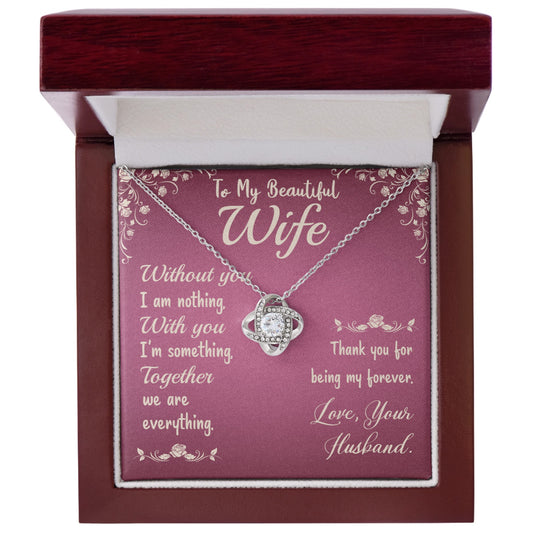 To My Beautiful Wife Love Knot Necklace