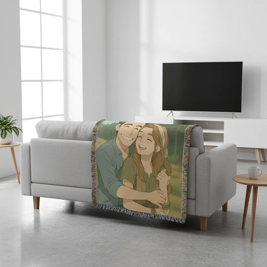Turn Your Photo Into Ghibli Style - Heirloom Woven Blanket