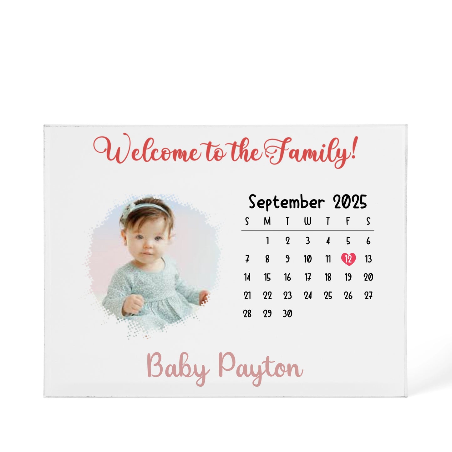 Welcome Calender - Acrylic Block