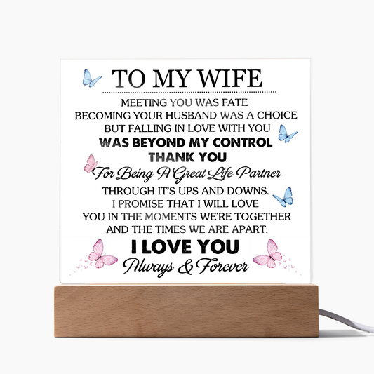 To My Wife Acrylic