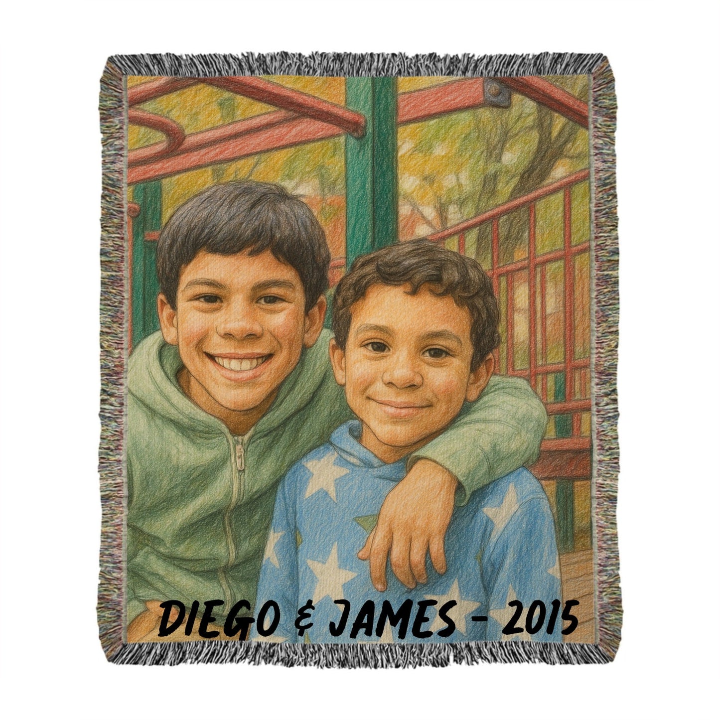 Turn Your Photos Into Colored Pencil Drawing - Heirloom Woven Blanket