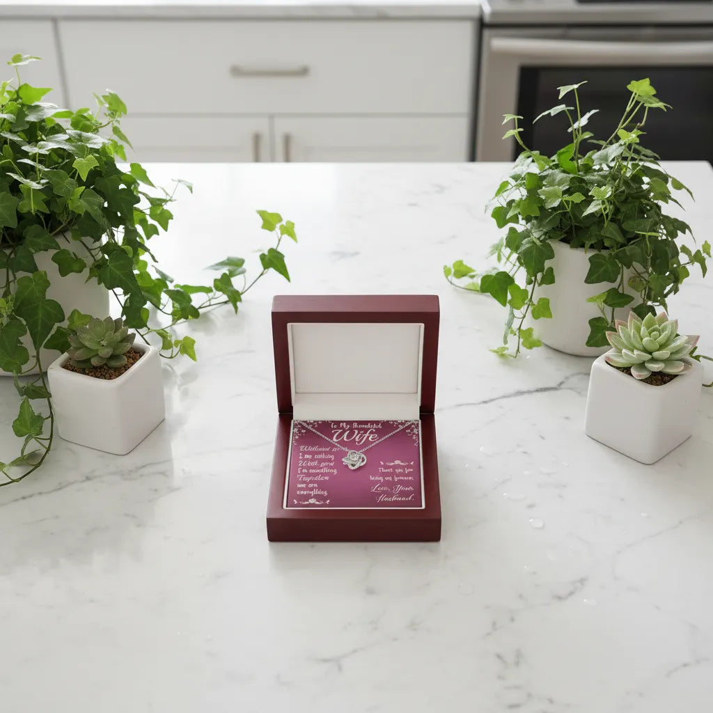 To My Beautiful Wife Love Knot Necklace
