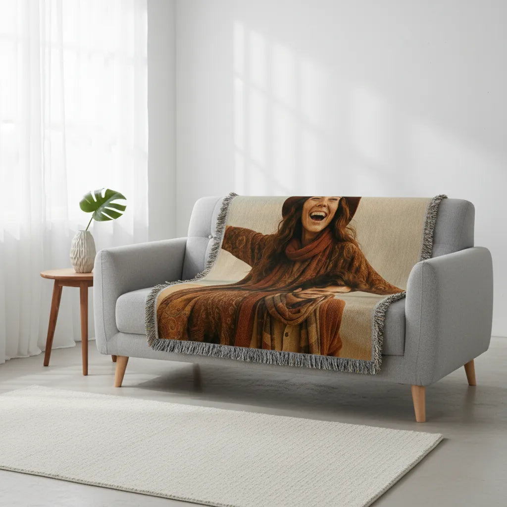 Turn Your Photo Into Boho Style - Heirloom Woven Blanket