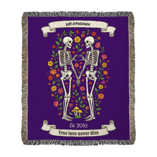 Personalized True Love Never Dies Heirloom Woven Blanket