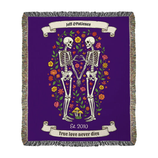 Personalized True Love Never Dies Heirloom Woven Blanket